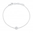 0.05Ct 14K White Gold Diamond Pave Circle Bracelet