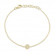 0.05Ct 14K Yellow Gold Diamond Pave Circle Bracelet