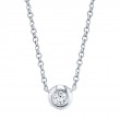 0.05Ct 14K White Gold Diamond Bezel Necklace