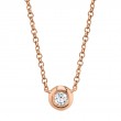 0.05Ct 14K Rose Gold Diamond Bezel Necklace