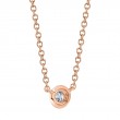 0.05Ct 14K Rose Gold Diamond Bezel Necklace