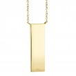 0.06Ct 14K Yellow Gold Diamond Bar Matte Necklace