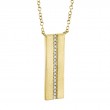 0.06Ct 14K Yellow Gold Diamond Bar Matte Necklace