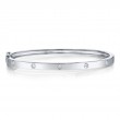 14K White Gold And Diamond Bangle Bracelet