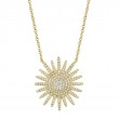 0.43Ct 14K Yellow Gold Diamond Starburst Necklace