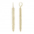 1.43Ct 14K Yellow Gold Diamond Feather Earring