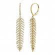 0.60Ct 14K Yellow Gold Diamond Feather Earring