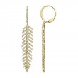 0.60Ct 14K Yellow Gold Diamond Feather Earring