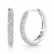 0.21Ct 14K White Gold Diamond Pave Hoop Earring