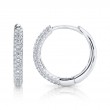 0.21Ct 14K White Gold Diamond Pave Hoop Earring