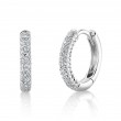 14K White Gold Diamond Hoop Earrings