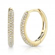 0.21Ct 14K Yellow Gold Diamond Pave Hoop Earring