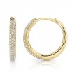 0.21Ct 14K Yellow Gold Diamond Pave Hoop Earring