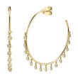 0.90Ct 14K Yellow Gold Diamond Shaker Hoop Earring