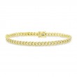 A 14K Yellow Gold Curb Link Bracelet That Is Set With Diamonds Weighing .96 Carat Total. G/H, Vs-Si