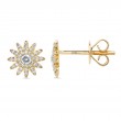 0.24Ct 14K Yellow Gold Diamond Starburst Stud Earring