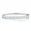1.74Ct 14K White Gold Diamond Baguette Bangle
