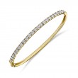 0.69Ct 14K Yellow Gold Diamond Bangle
