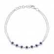 0.21Ct Diamond & 0.53Ct Blue Sapphire 14K White Gold Bracelet