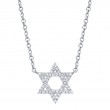 0.11Ct 14K White Gold Diamond Star Of David Necklace