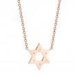 0.11Ct 14K Rose Gold Diamond Star Of David Necklace