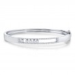 0.42Ct 14K White Gold Diamond Bezel Slider Bangle