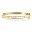 0.42Ct 14K Yellow Gold Diamond Bezel Slider Bangle