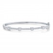 0.52Ct 14K White Gold Diamond Baguette Bangle