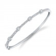 0.52Ct 14K White Gold Diamond Baguette Bangle