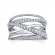 0.62Ct 14K White Gold Diamond Bridge Ring