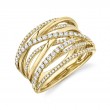 0.62Ct 14K Yellow Gold Diamond Bridge Ring