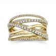 0.62Ct 14K Yellow Gold Diamond Bridge Ring
