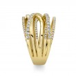 0.62Ct 14K Yellow Gold Diamond Bridge Ring