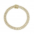 1.69Ct 14K Yellow Gold Diamond Pave Link Bracelet