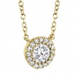 0.20Ct-Ctr(Round) 0.05Ct-Side 14K Yellow Gold Diamond Necklace