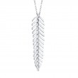 0.29Ct 14K White Gold Diamond Feather Necklace