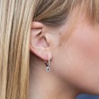 0.15Ct Diamond & 0.23Ct Blue Sapphire 14K White Gold Earring