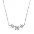 0.09Ct 14K White Gold Diamond Star Necklace