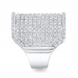 2.86Ct 14K White Gold Diamond Pave Ladys Ring