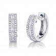 0.34Ct 14K White Gold Diamond Baguette Huggie Earring