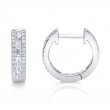 0.34Ct 14K White Gold Diamond Baguette Huggie Earring