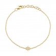 0.03Ct 14K Yellow Gold Diamond Star Of David Bracelet