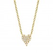 0.05Ct 14K Yellow Gold Diamond Pave Heart Necklace