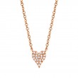 0.05Ct 14K Rose Gold Diamond Pave Heart Necklace