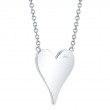 0.11Ct 14K White Gold Diamond Pave Heart Necklace