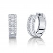 0.49Ct 14K White Gold Diamond Baguette Huggie Earring