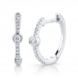 0.13Ct 14K White Gold Diamond Bezel Hoop Earring