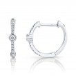0.13Ct 14K White Gold Diamond Bezel Hoop Earring