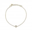 0.05Ct 14K Yellow Gold Diamond Pave Heart Bracelet