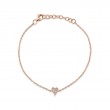 14k Rose Gold .05ct Pave Heart Bracelet